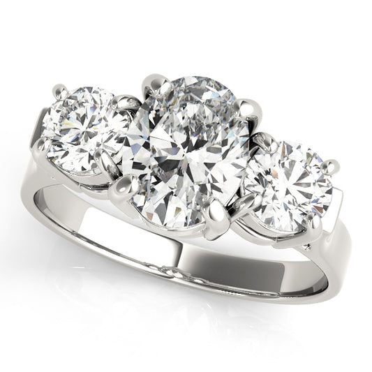 ENGAGEMENT RINGS 3 STONE OVAL