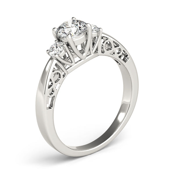 ENGAGEMENT RINGS 3 STONE ROUND