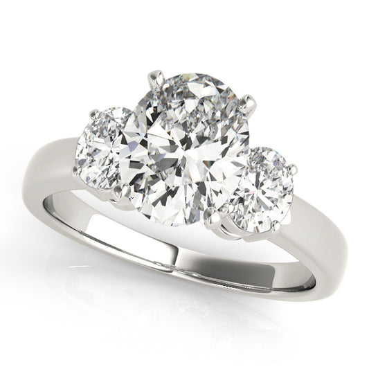 3-Stone Oval Shape Engagement Rings