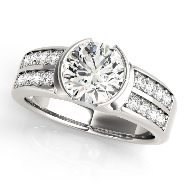 Multirow Half-Bezel Engagement Ring