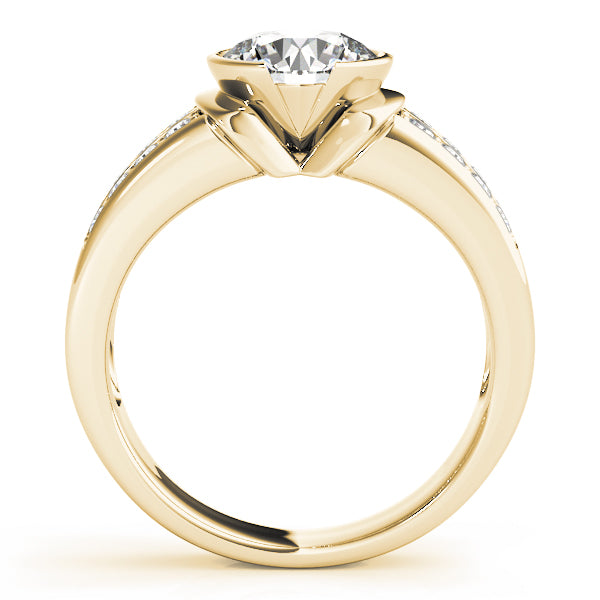 Multirow Half-Bezel Engagement Ring