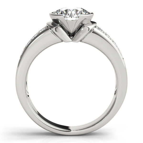 Multirow Half-Bezel Engagement Ring