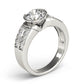 Multirow Half-Bezel Engagement Ring