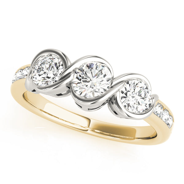 3-Stone Infinity Bezel Set Engagement Ring