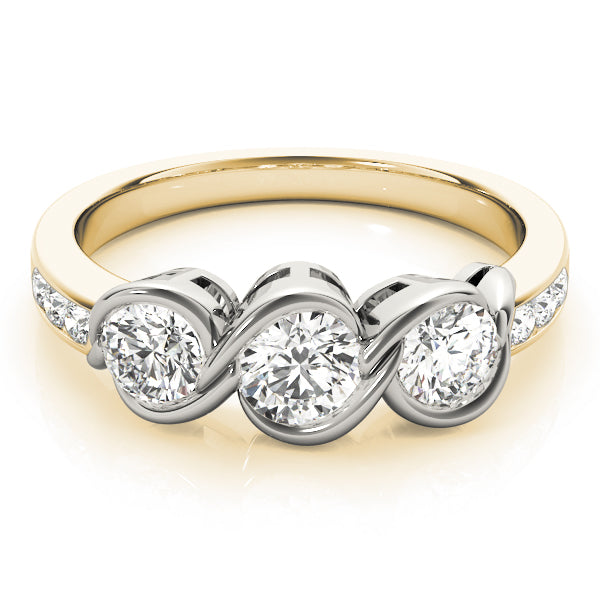 3-Stone Infinity Bezel Set Engagement Ring