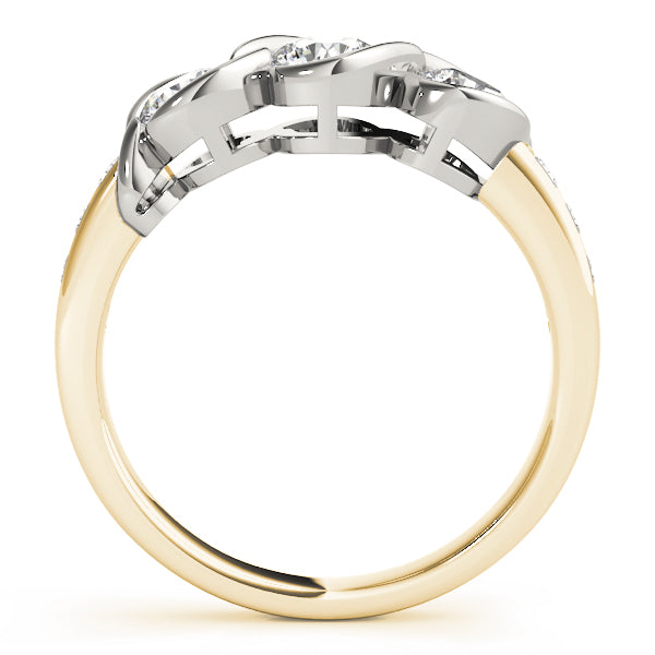 3-Stone Infinity Bezel Set Engagement Ring