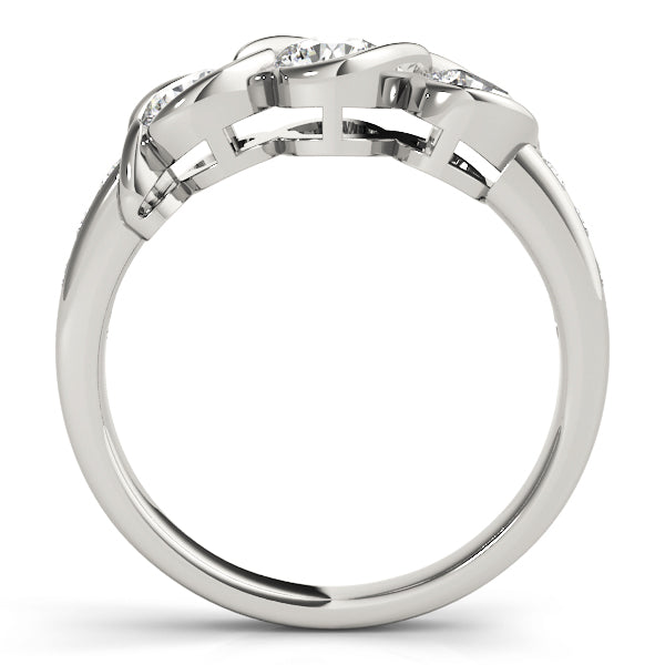 3-Stone Infinity Bezel Set Engagement Ring