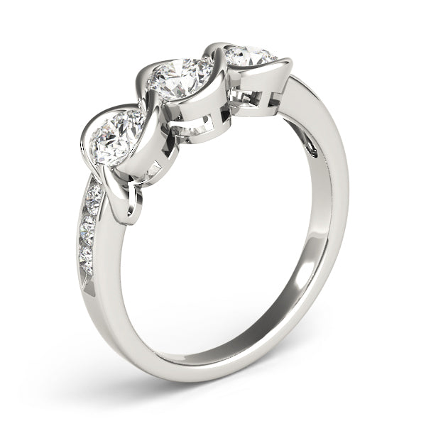 3-Stone Infinity Bezel Set Engagement Ring