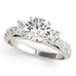 3-Stone Vintage-Inspired Engagement Ring