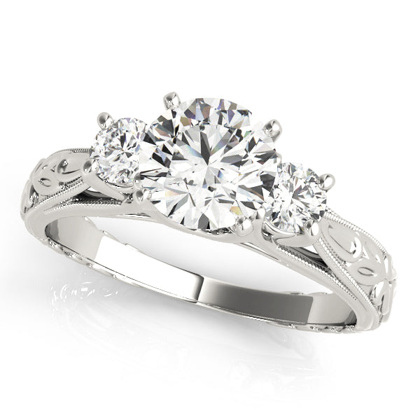 3-Stone Vintage-Inspired Engagement Ring