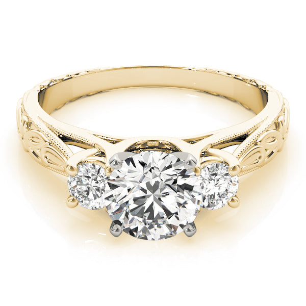 3-Stone Vintage-Inspired Engagement Ring