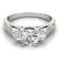 3-Stone Vintage-Inspired Engagement Ring
