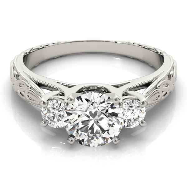 3-Stone Vintage-Inspired Engagement Ring