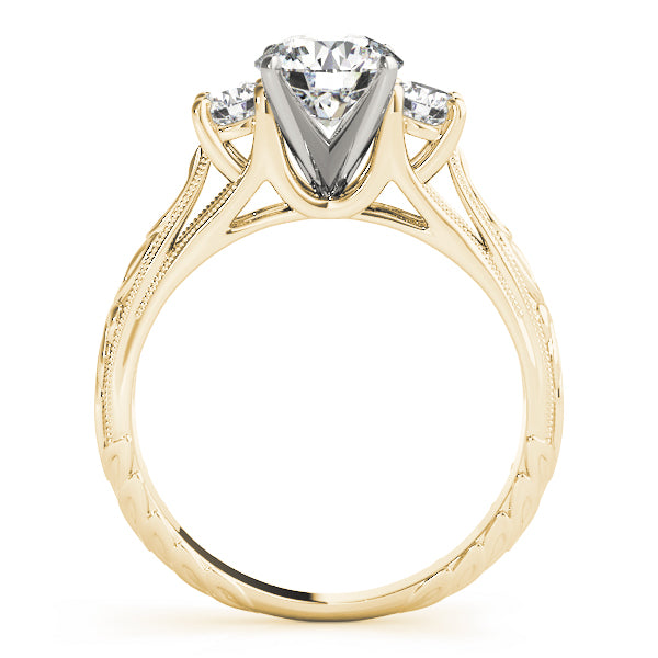 3-Stone Vintage-Inspired Engagement Ring