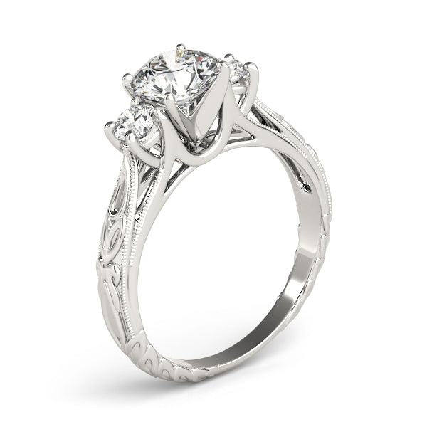 3-Stone Vintage-Inspired Engagement Ring