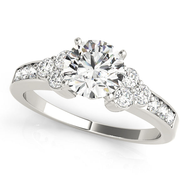 Single Row Cluster Sides Engagement Ring