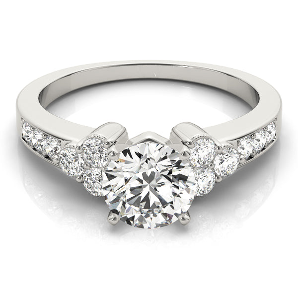 Single Row Cluster Sides Engagement Ring