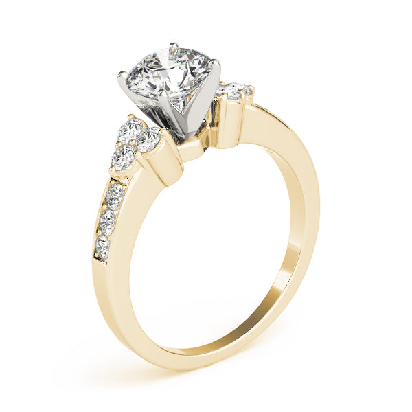 Single Row Cluster Sides Engagement Ring