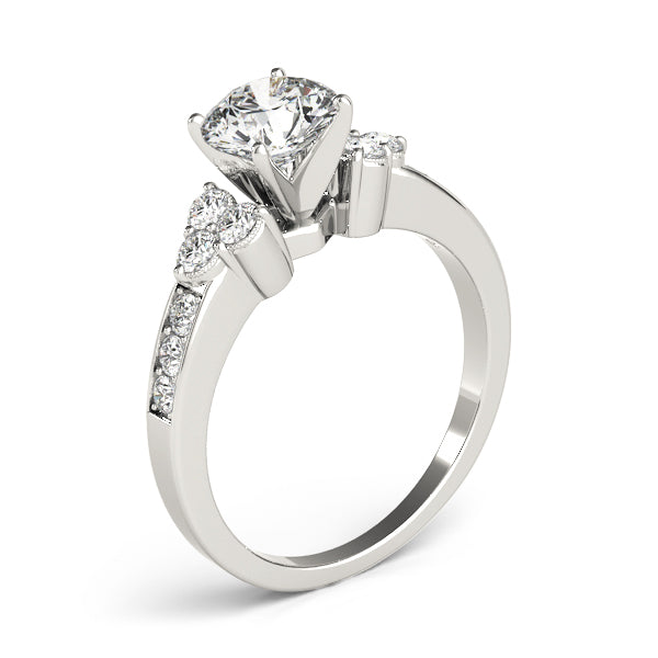 Single Row Cluster Sides Engagement Ring