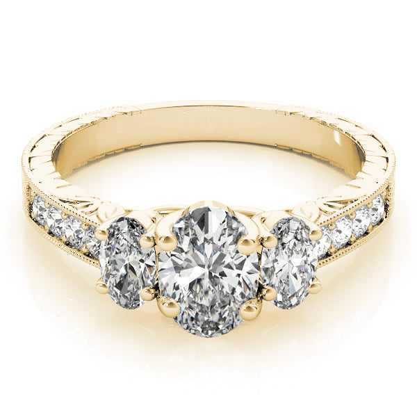 ENGAGEMENT RINGS 3 STONE OVAL
