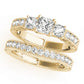 3-Stone Single Row Milgrain Princess Engagement Ting