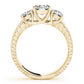 Vintage Style 3-Stone Filigree Engagement Ring