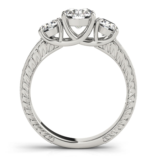 Vintage Style 3-Stone Filigree Engagement Ring