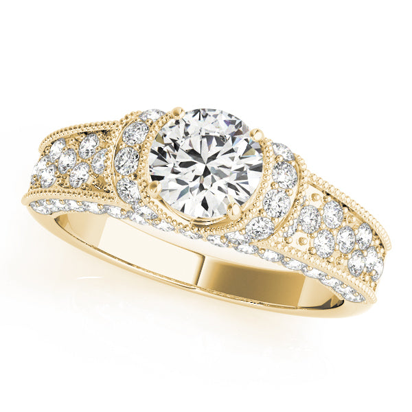 Antique Milgrain Halo Engagement Rings