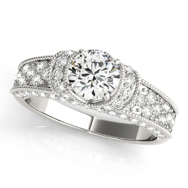 Antique Milgrain Halo Engagement Rings