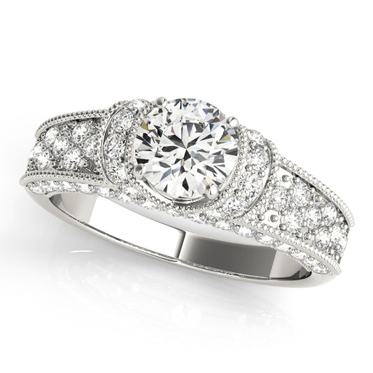 Antique Milgrain Halo Engagement Rings