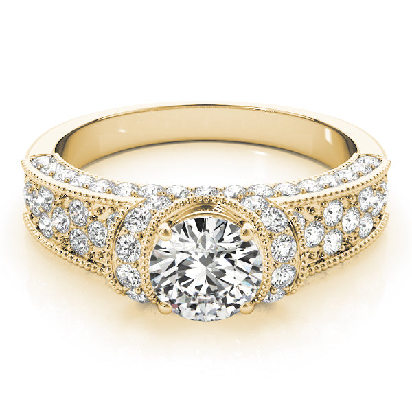 Antique Milgrain Halo Engagement Rings