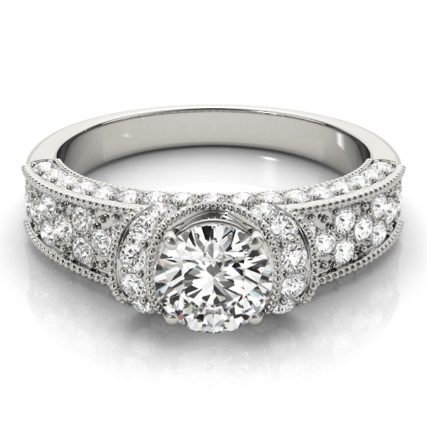 Antique Milgrain Halo Engagement Rings