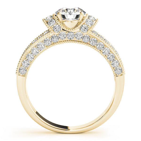Antique Milgrain Halo Engagement Rings