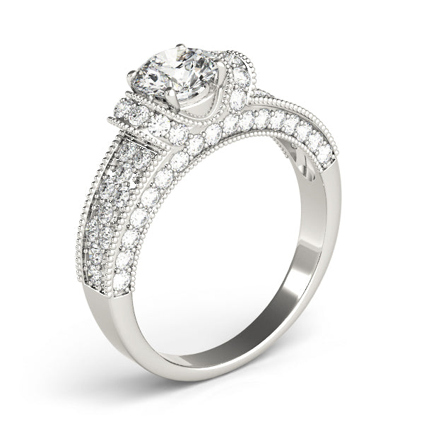 Antique Milgrain Halo Engagement Rings