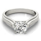 Solitaire Round Milgrain Cathedral Engagement Ring
