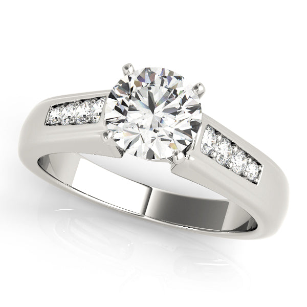 Single Row Channel Set Engagement Ring