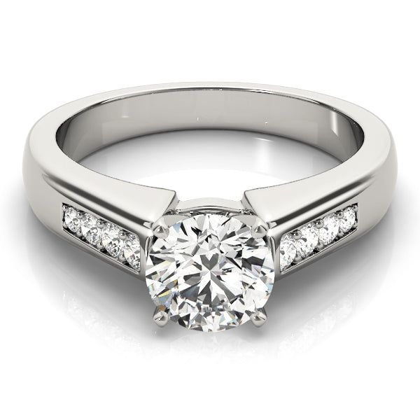 Single Row Channel Set Engagement Ring