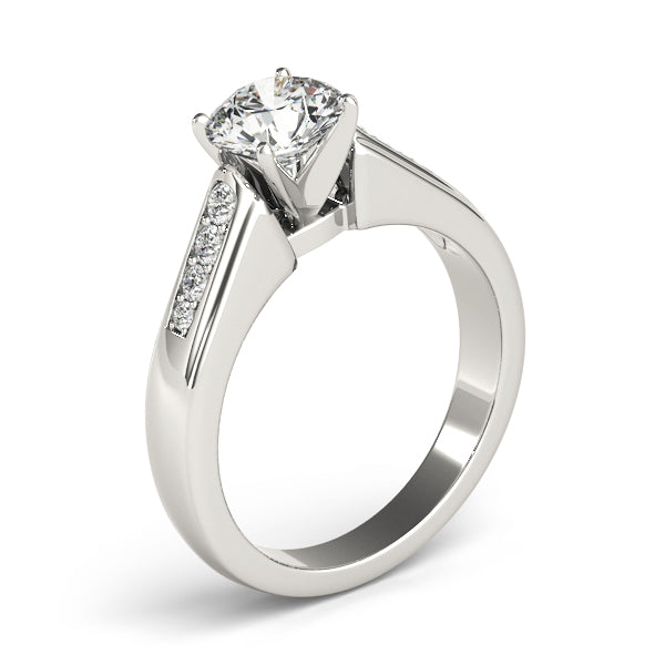 Single Row Channel Set Engagement Ring