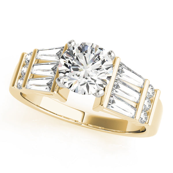 Fancy Shape Baguette & Round Engagement Ring