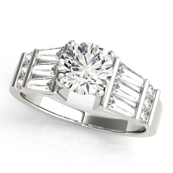 Fancy Shape Baguette & Round Engagement Ring