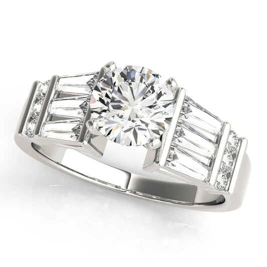 Fancy Shape Baguette & Round Engagement Ring