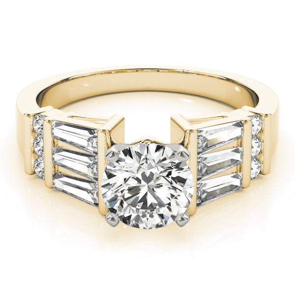 Fancy Shape Baguette & Round Engagement Ring