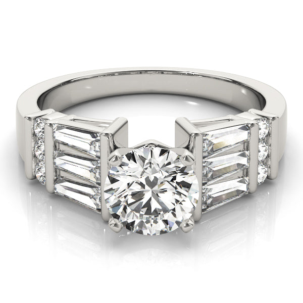 Fancy Shape Baguette & Round Engagement Ring