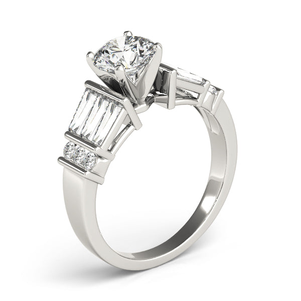 Fancy Shape Baguette & Round Engagement Ring