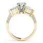 3-Stone Prong Set Pear Shape Milgrain Engagement Rings