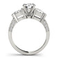3-Stone Prong Set Pear Shape Milgrain Engagement Rings