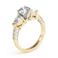3-Stone Prong Set Pear Shape Milgrain Engagement Rings