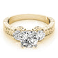 3-Stone Antique inspired Filigree Engagement Ring