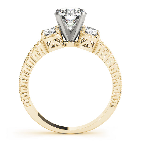 3-Stone Antique inspired Filigree Engagement Ring