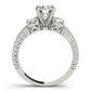 3-Stone Antique inspired Filigree Engagement Ring